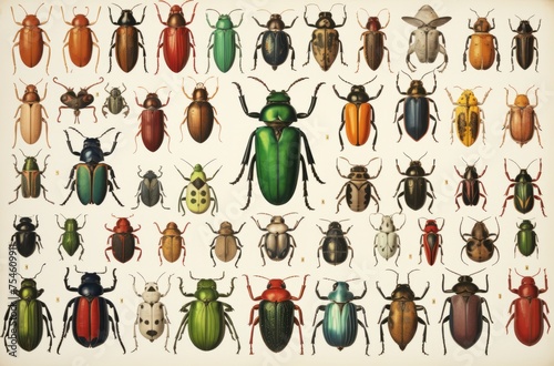 Set of beetles and bugs white background © ART IMAGE DOWNLOADS