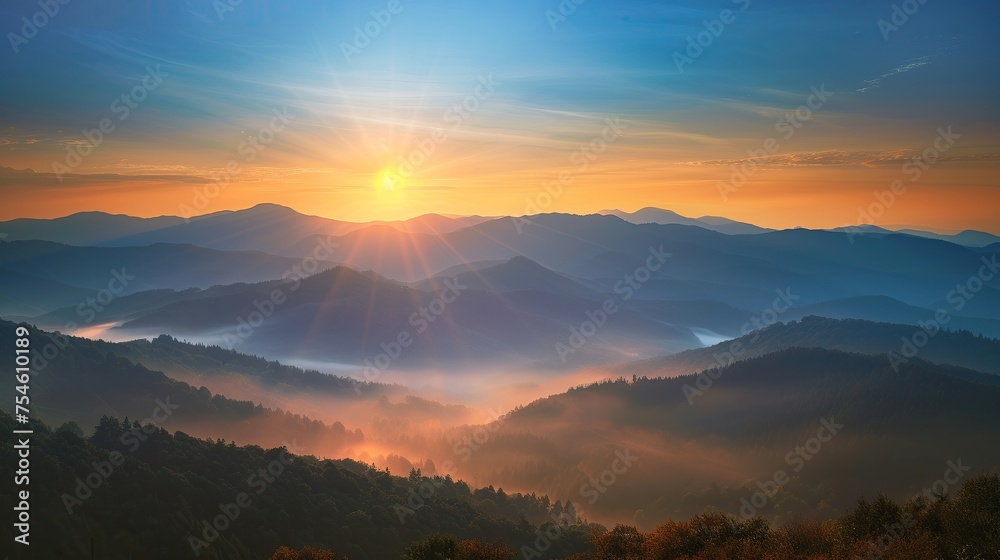 Obraz premium sunrise in the mountains