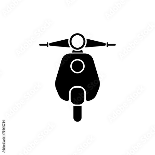 transparent black and white scooter logo icon