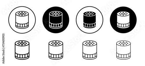 Car oil filter vector icon set collection. Car oil filter Outline flat Icon.