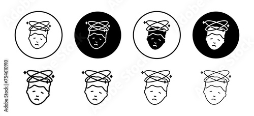 Dizziness vector icon set collection. Dizziness Outline flat Icon.