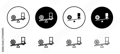 Leverage vector icon set collection. Leverage Outline flat Icon.
