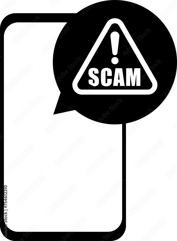 Scam alert caution background keep your mobile data secure Scam alert caution background keep your mobile data secure