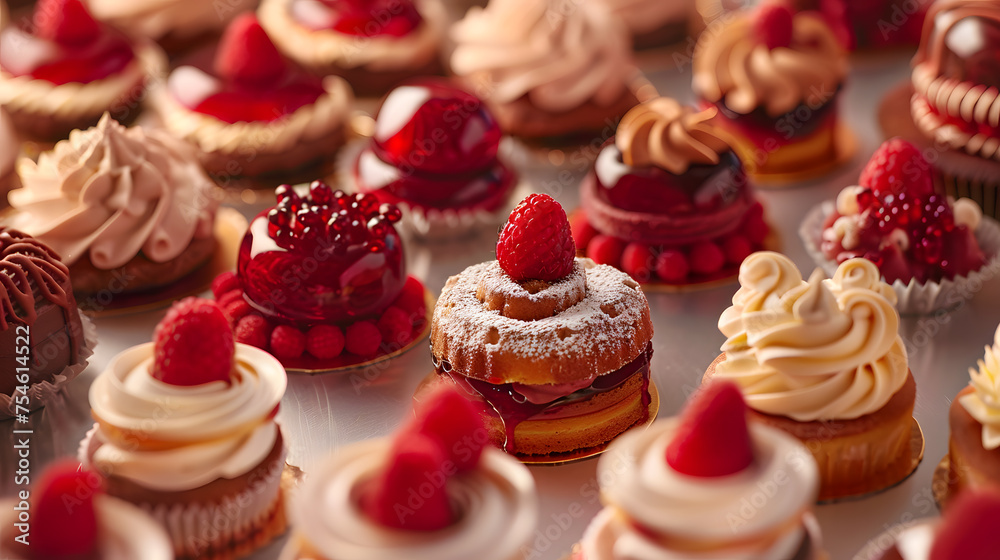 Immerse viewers in a world of delectable desserts with a focus on intricate details and tempting textures. Immerse viewers in a world of delectable desserts with a focus on intricate details and tempting textures.