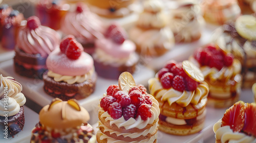 Immerse viewers in a world of delectable desserts with a focus on intricate details and tempting textures.