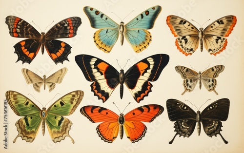 collection of butterflies © ART IMAGE DOWNLOADS