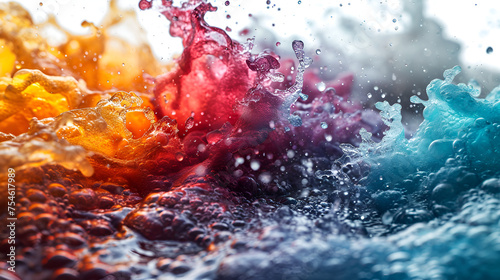 orange water splash, Beautiful multi colour wave, water splash. Background, backdrop