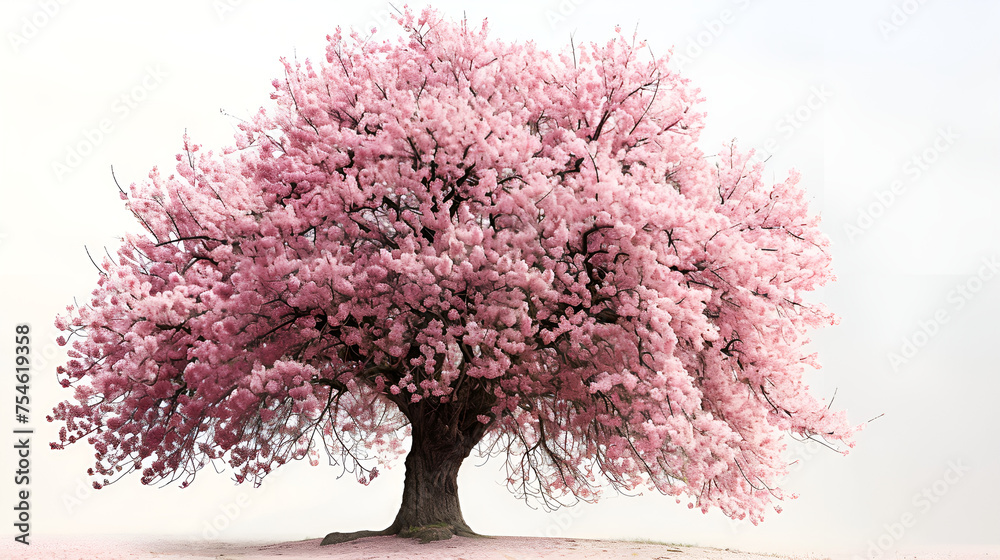 Obraz premium tree isolated on white,Spring time cherry blossom sakura tree