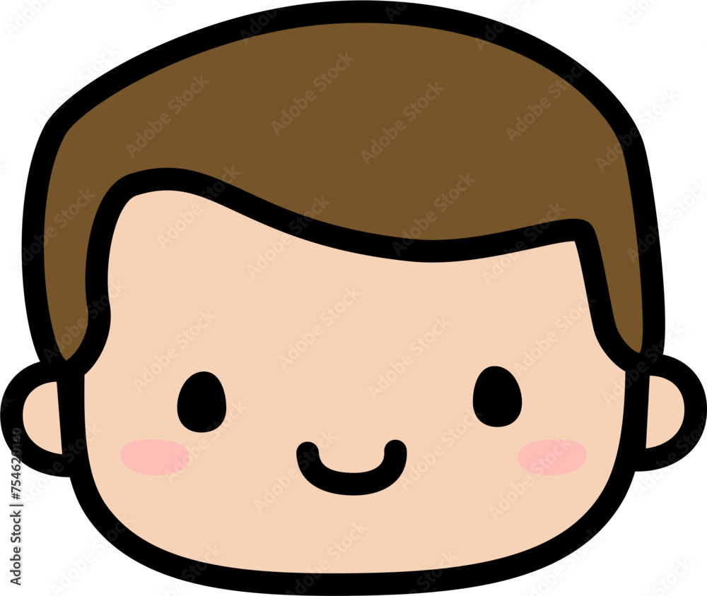 Cute Human Face Head in SVG Vector Illustration Cute Human Face Head in SVG Vector Illustration