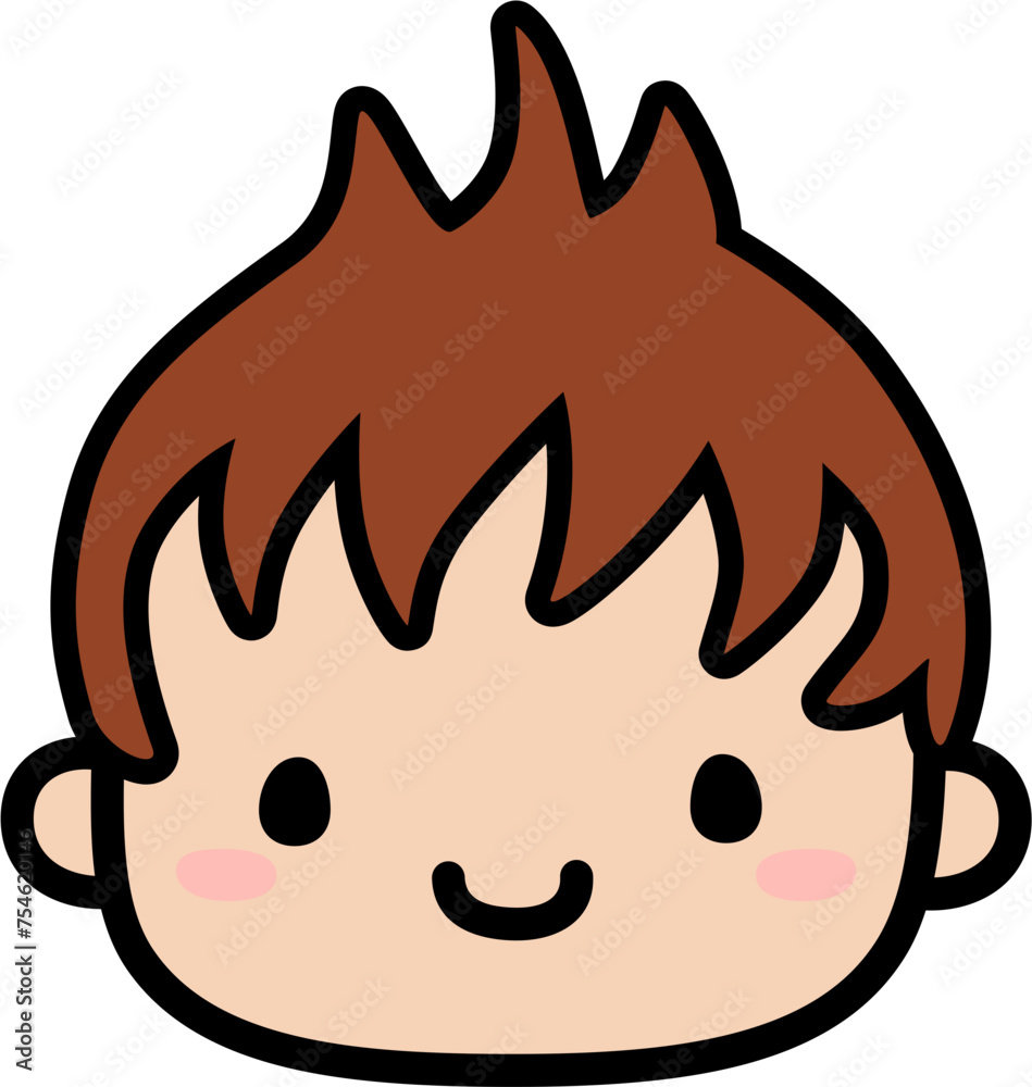 Cute Human Face Head in SVG Vector Illustration Cute Human Face Head in SVG Vector Illustration