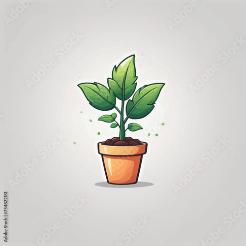 Cute Plant Cartoon Design Very Cool