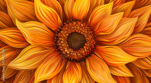 Macro photograph of an orange flower displaying intricate petal textures ai generated