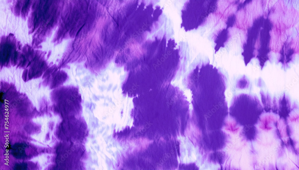 Fototapeta premium Watercolor Dip. Bohemian Bright Effect. Abstract Bleached Purple. Vibrant Retro Artistic Element. White tie dye Hippie Pattern. Watercolor Dip Texture.
