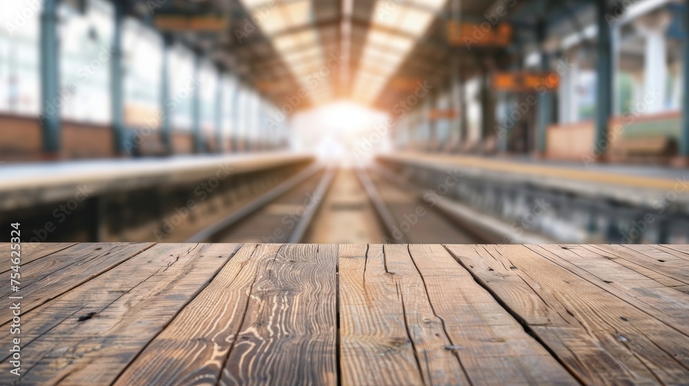 Wooden bridge over railways with copy space. Train station background Wooden bridge over railways with copy space. Train station background
