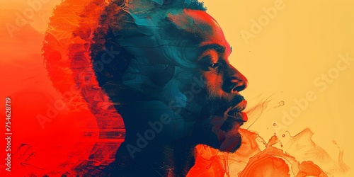 Generative AI image of Man in Vintage Style for Black History Month photo