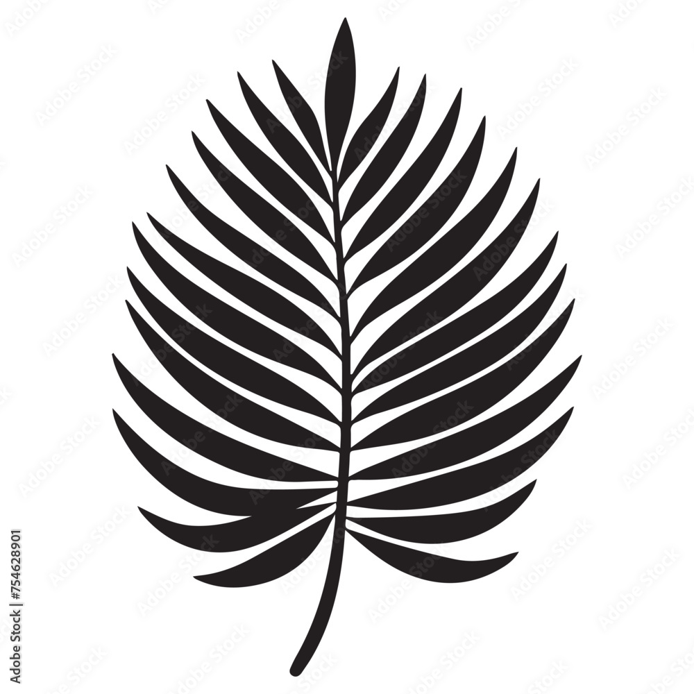 Fototapeta premium Tropical leaves silhouette