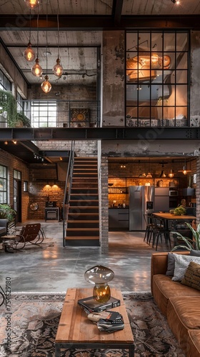 This repurposed warehouse is now a sleek and stylish home with a creative design that honors its history. The original concrete floors and metal supports have been preserved