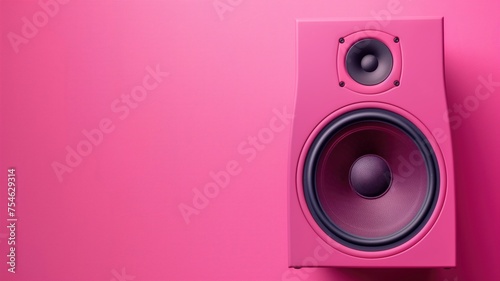 A bold pink speaker stands out against a vibrant pink backdrop, encapsulating modern design photo
