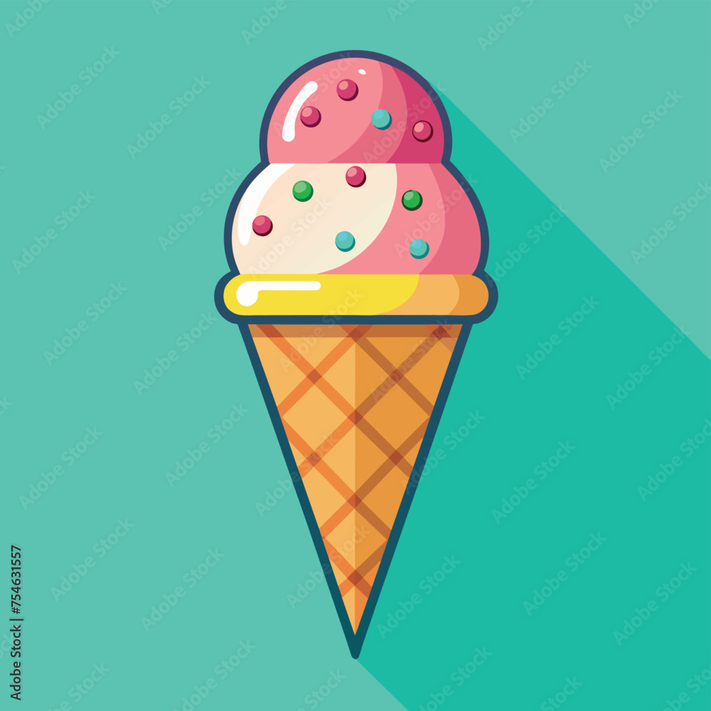 Ice cream cone cartoon vector and illustration. Ice cream sweet food icon cream colored outline Ice cream cone cartoon vector and illustration. Ice cream sweet food icon cream colored outline