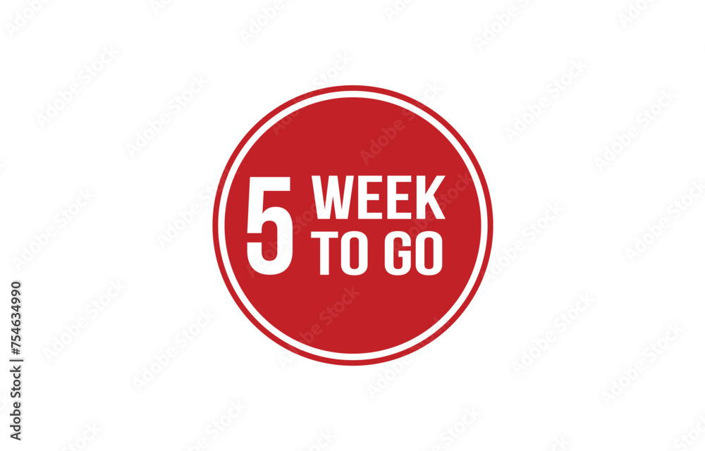 Red 5 week to go Rubber Stamp Seal Vector Red 5 week to go Rubber Stamp Seal Vector