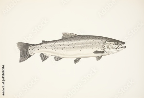 Trout fish on a white background. 