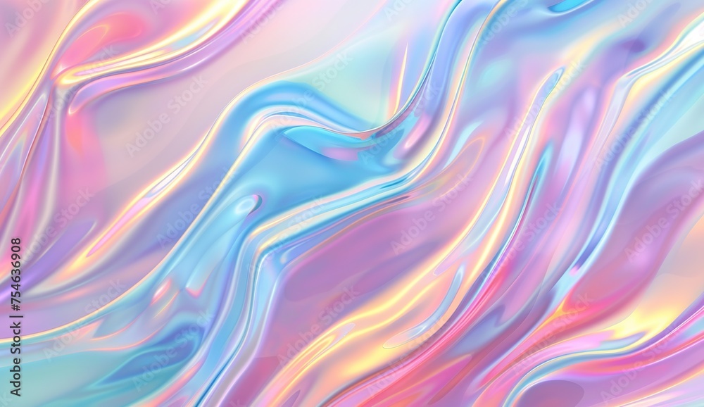 Iridescent pastel background with wavy patterns, with an iridescent liquid effect generative ai Iridescent pastel background with wavy patterns, with an iridescent liquid effect generative ai