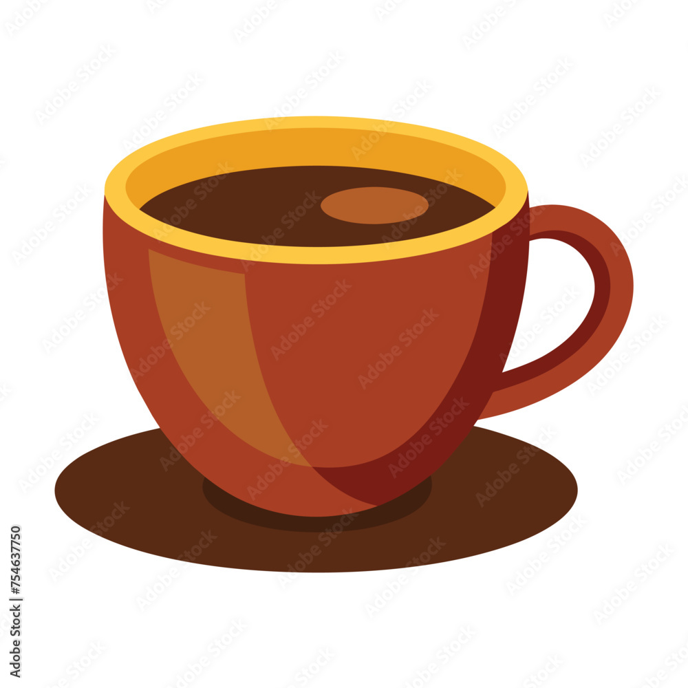 Vector a cup of coffee with flat illustration style Vector a cup of coffee with flat illustration style