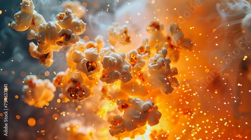 Cinematic snack explosion photo