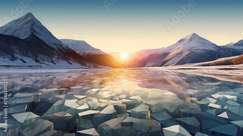 Ice on the sea, ice pattern background