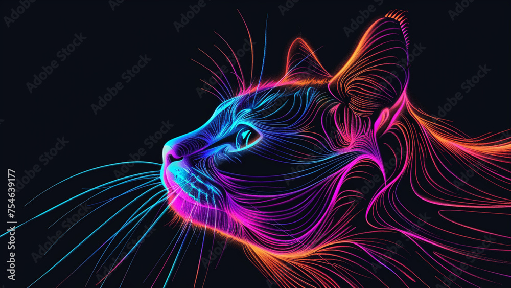 abstract head of a cat
