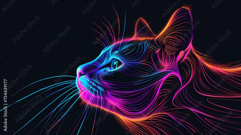 abstract head of a cat abstract head of a cat
