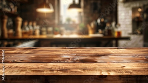 Wooden table top with copy space. Studio background