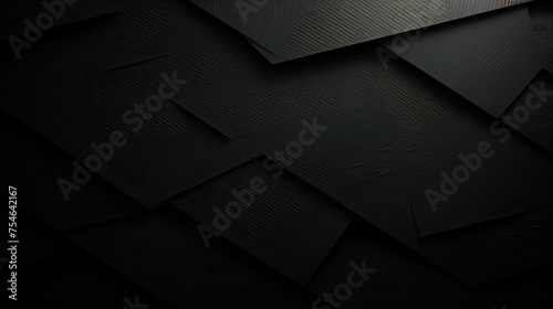 Abstract Black Carbon Fiber Background with Geometric Elements and Light Highlights