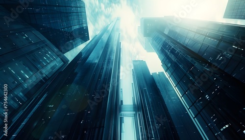 Business futuristic skyscraper banner