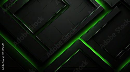 black and green geometric abstract background