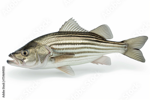 Striped Bass. Morone saxatilis. Generative AI. photo