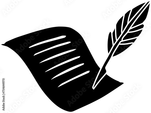 pen illustration novel silhouette literature logo letter icon journalist outline author poetry typewriter feather write writer literary poem word shape typewriter feather for vector graphic background