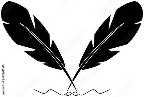 pen illustration novel silhouette literature logo letter icon journalist outline author poetry typewriter feather write writer literary poem word shape typewriter feather for vector graphic background