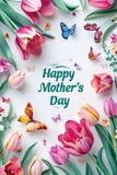 Mothers' Day greetings background with copy space simple background
