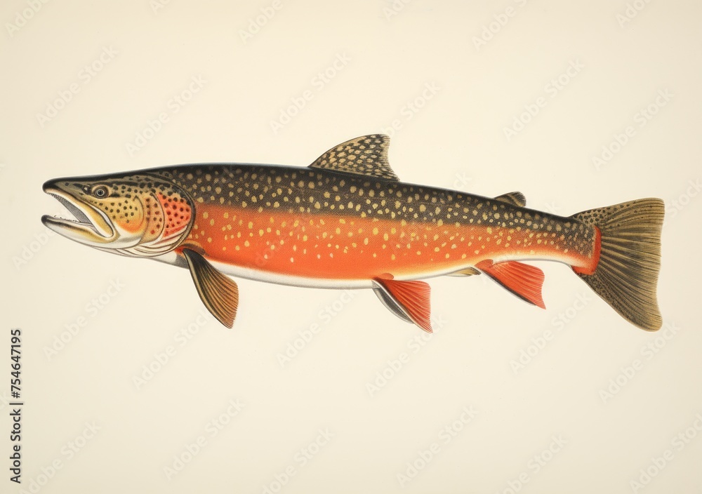 Obraz premium Portrait of a beautiful rainbow trout on pink background.
