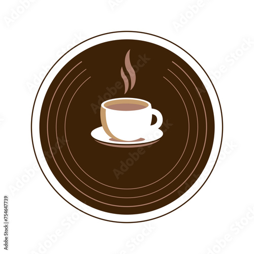 Coffee design over white background  vector illustration. Vector illustration logo design template.