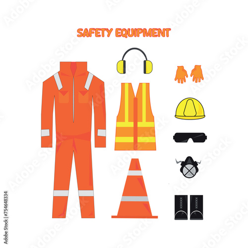 Set of Safety Equipments Vector element