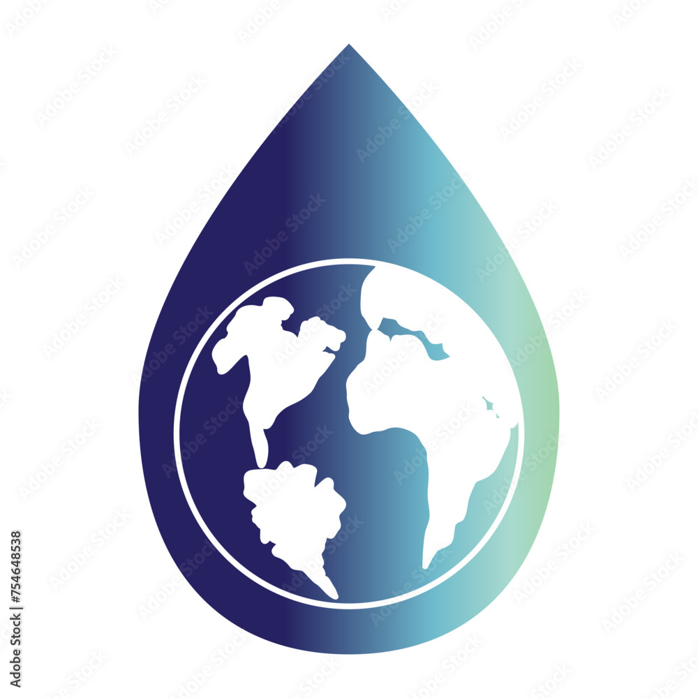 Obraz premium Water icon on flat gradient style