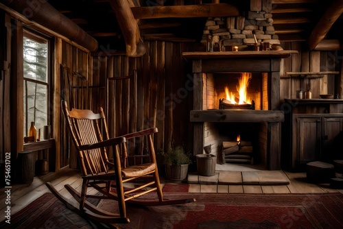 interior of the house with fireplace