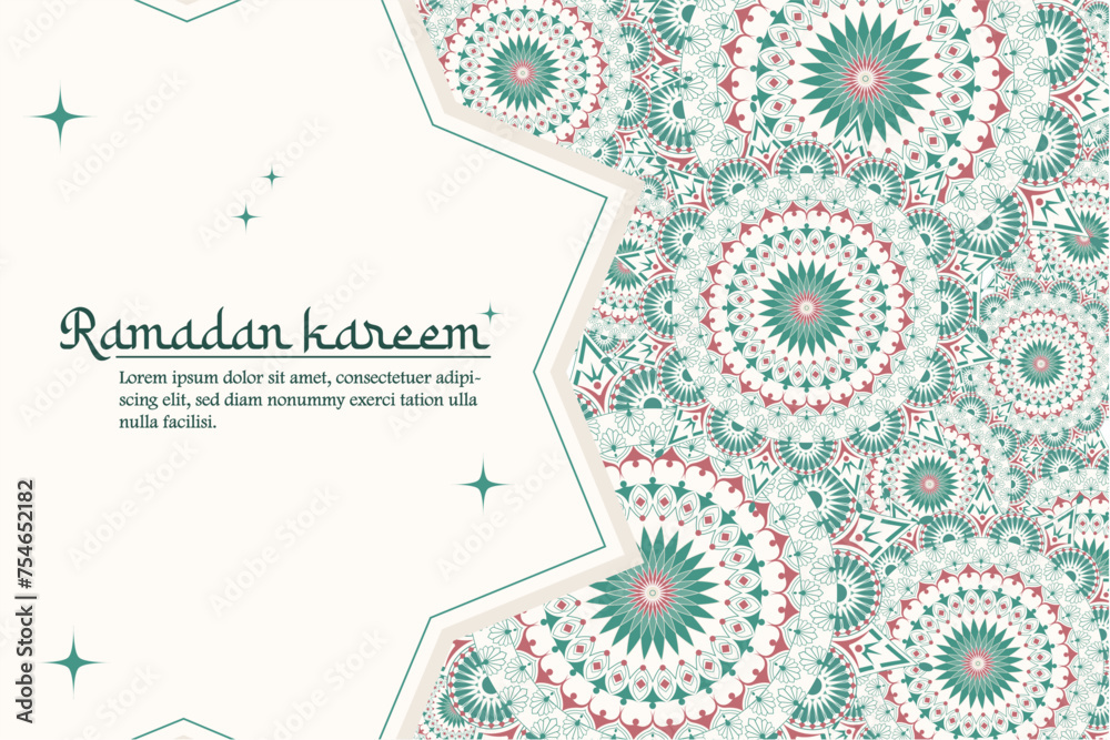 ramadan kareem. greeting card with Islamic geometry pattern. great for invitations. beground and greeting cards commemorating ramadan. 
