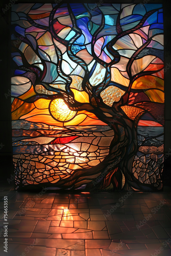 A beautiful stained glass art A beautiful stained glass art