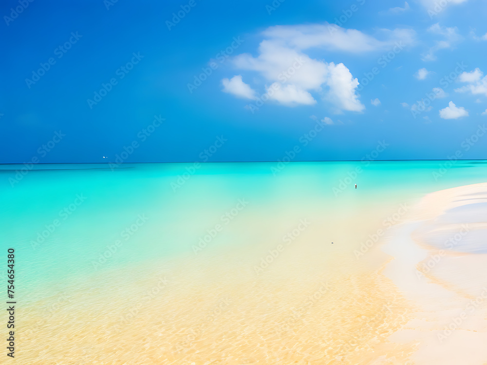 A tranquil beach with golden sand and turquoise water