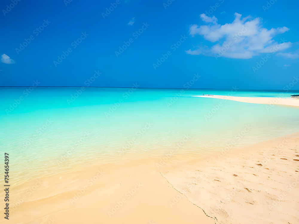 A tranquil beach with golden sand and turquoise water
