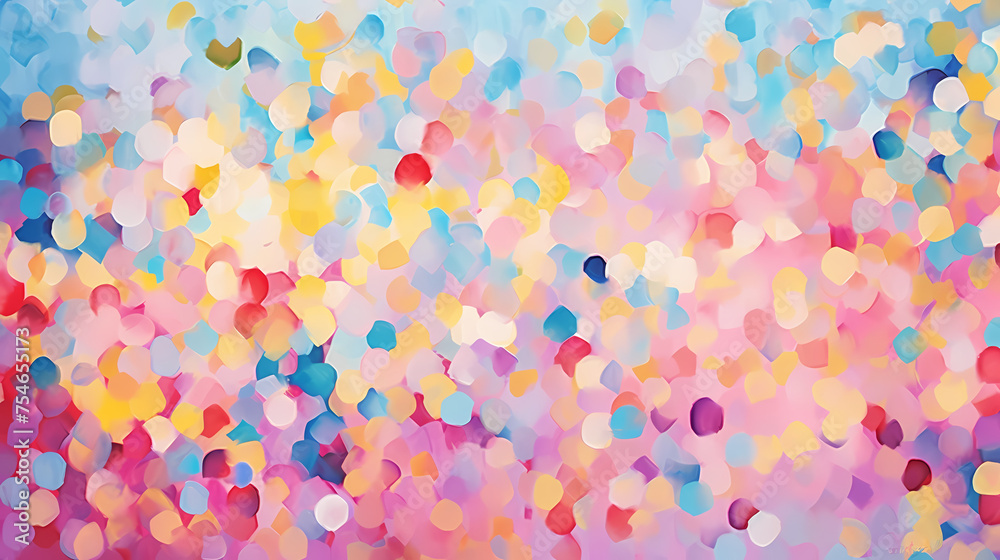 Seamless pattern with watercolor spots and abstract shapes