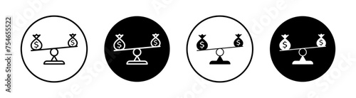 Leverage flat line icon set. Leverage Thin line illustration vector